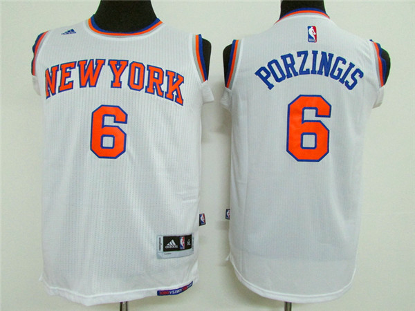 Adidas NBA New York Knicks Youth #6 Porzingis white Jerseys